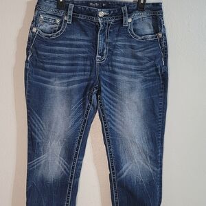 Miss Me Relaxed Fit Dark Blue Jeans